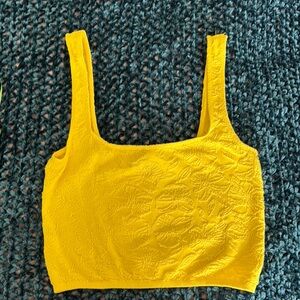 Anthropology Yellow Textured Women's Top